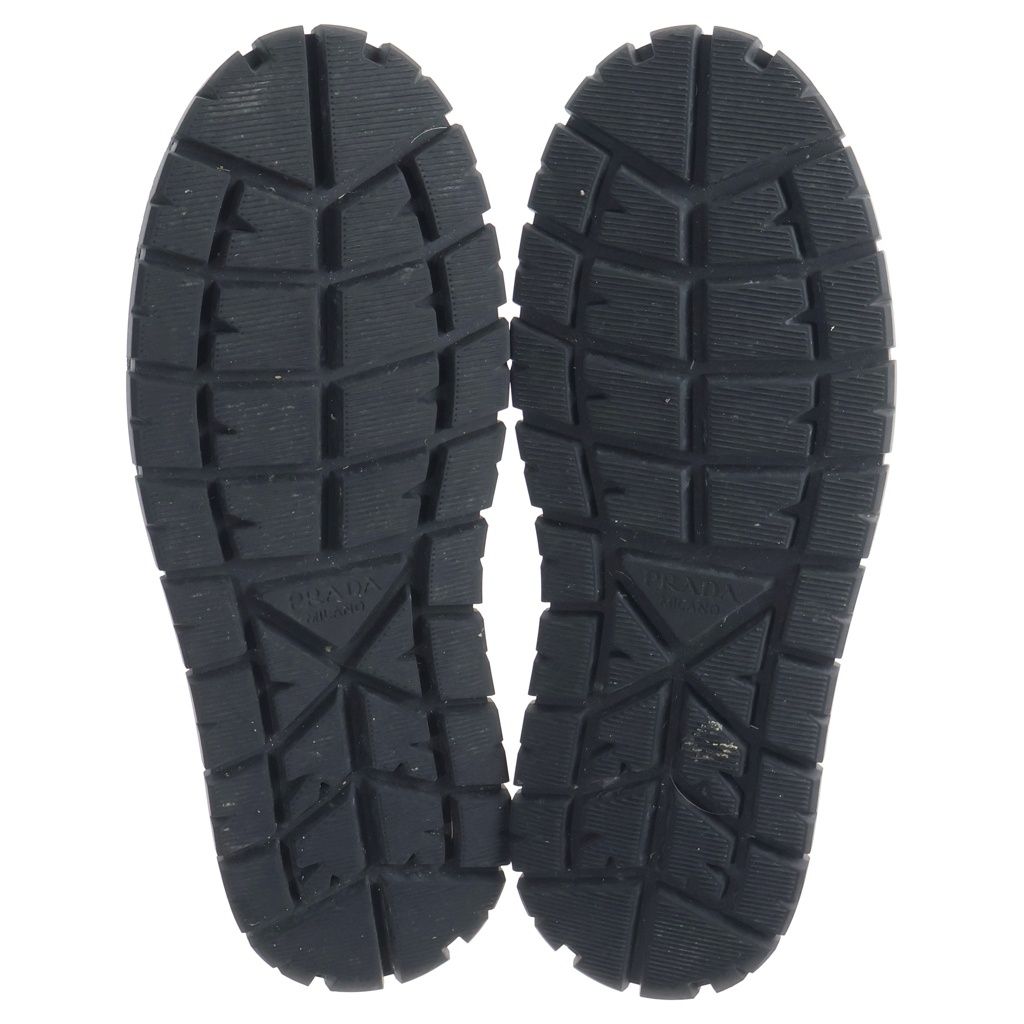 Prada Triangle Logo Leather Sneakers Black — view 5