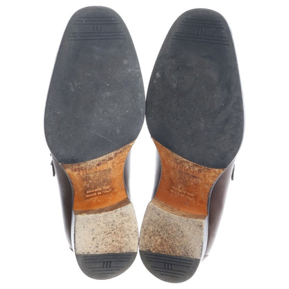 Hermes Single Monk Strap Logo Buckle Leather Dress Business Shoes Brown — view 5