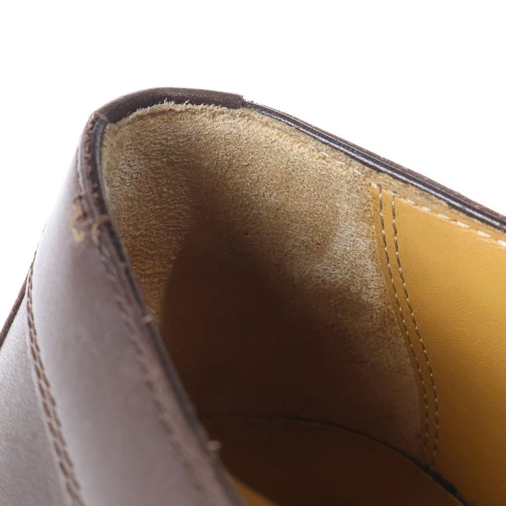 Hermes Single Monk Strap Logo Buckle Leather Dress Business Shoes Brown — view 6