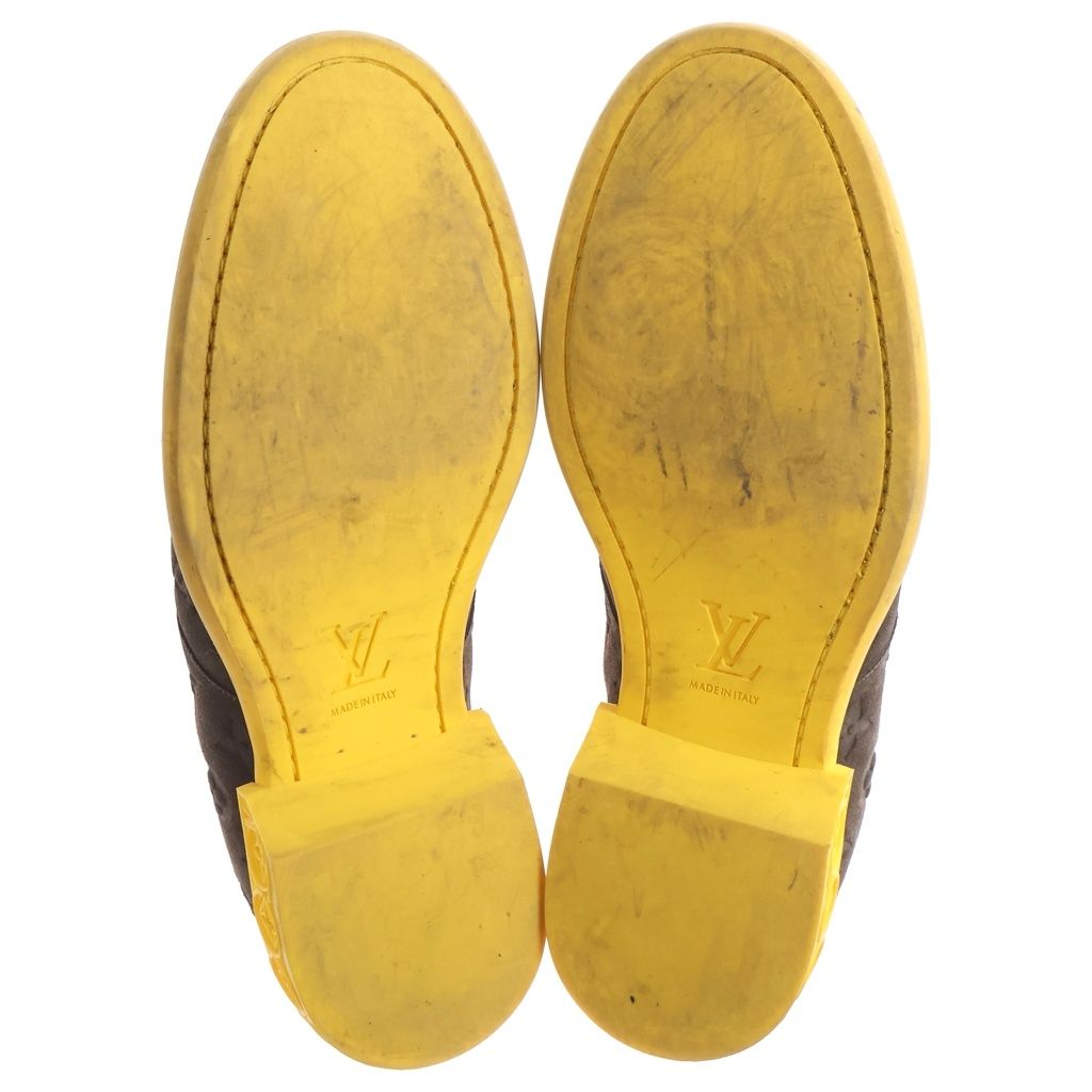 Louis Vuitton LV Dimension Monogram Suede Leather Ankle Chukka Boots Brown — view 5