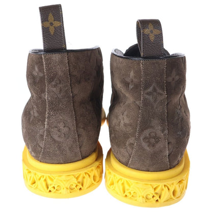 Louis Vuitton LV Dimension Monogram Suede Leather Ankle Chukka Boots Brown — view 3