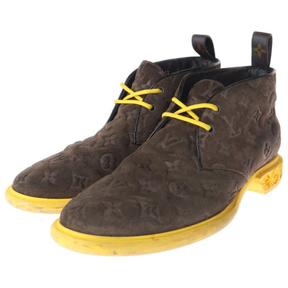 Louis Vuitton LV Dimension Monogram Suede Leather Ankle Chukka Boots Brown — view 2