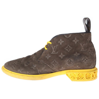 Louis Vuitton LV Dimension Monogram Suede Leather Ankle Chukka Boots Brown