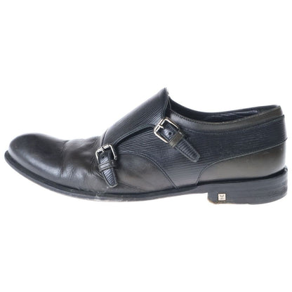 Louis Vuitton Epi Leather Double Monk Strap Dress Business Shoes Black