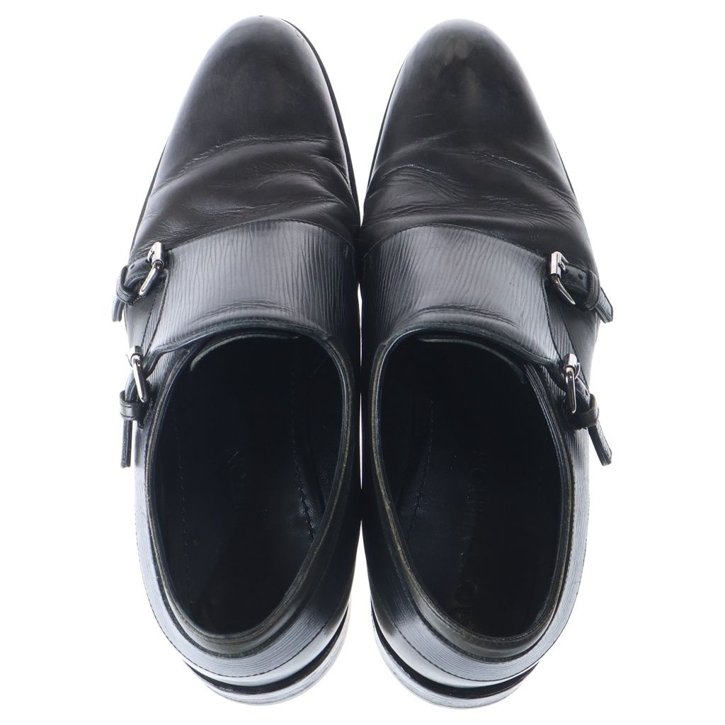 Louis Vuitton Epi Leather Double Monk Strap Dress Business Shoes Black — view 4