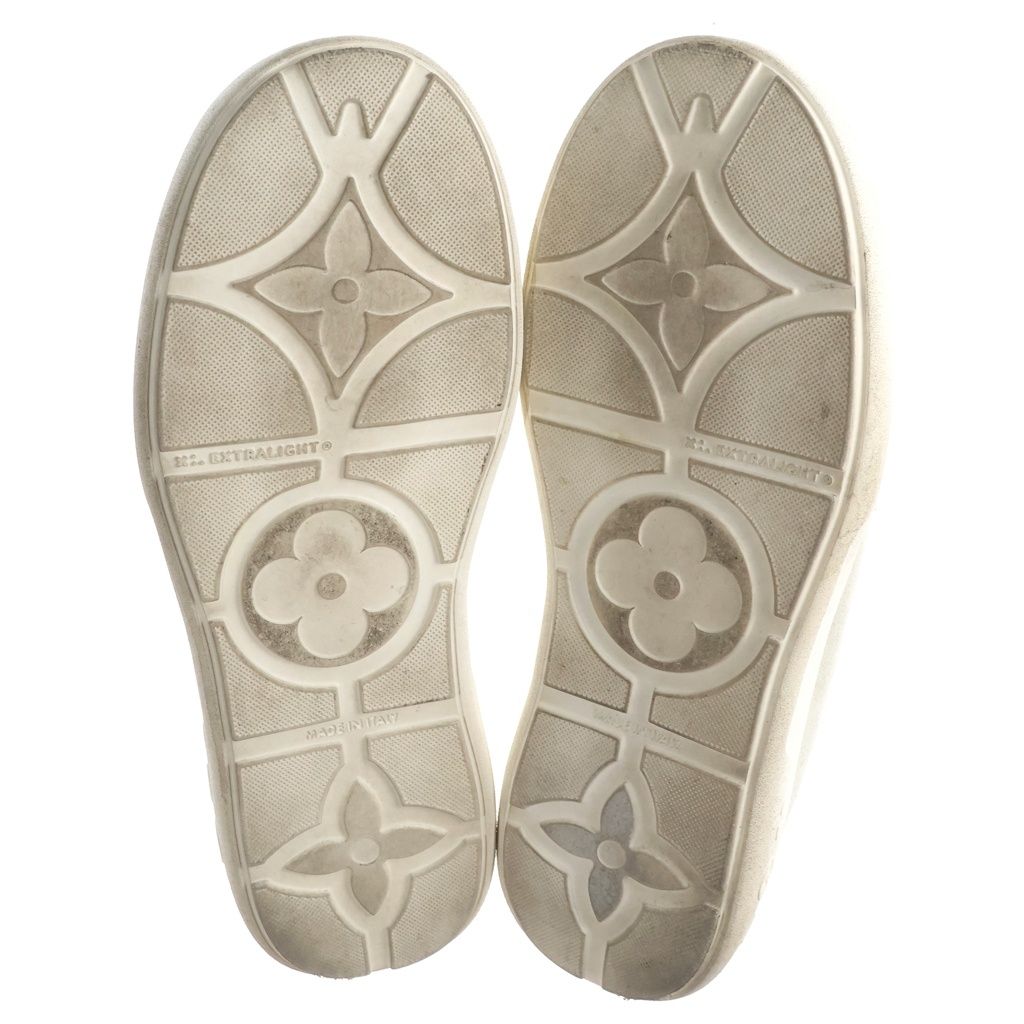 Louis Vuitton Pacific Line LV Logo Plate Suede Leather Slip Ons Sneakers Ivory — view 5