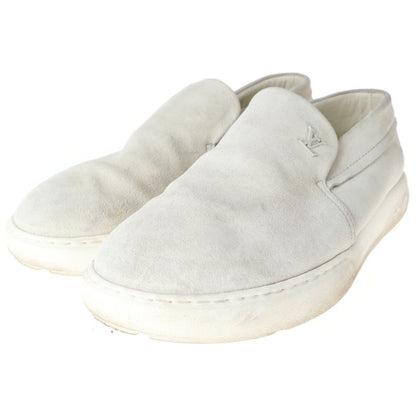 Louis Vuitton Pacific Line LV Logo Plate Suede Leather Slip Ons Sneakers Ivory — view 2