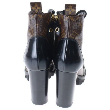 Louis Vuitton LV Star Trail Line Ankle Heels Boots Black Brown — view 3