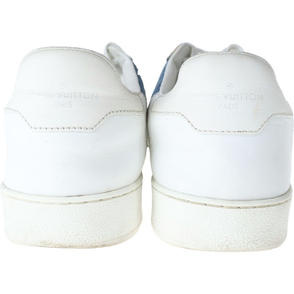 Louis Vuitton Rivoli Line Low Cut Sneakers White Blue Denim Leather 6 — view 3