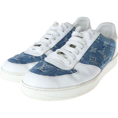 Louis Vuitton Rivoli Line Low Cut Sneakers White Blue Denim Leather 6 — view 2