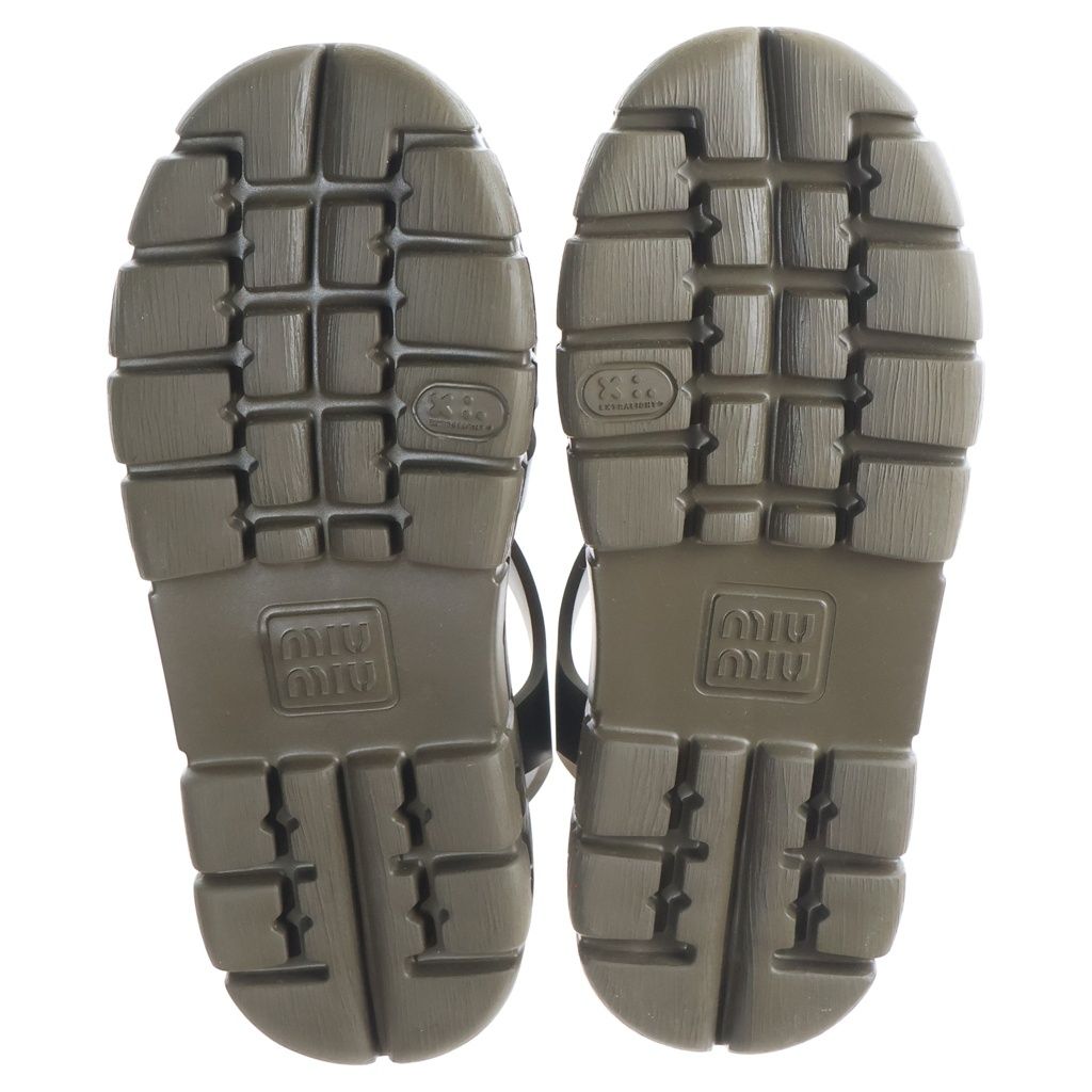 Miu Miu Platform Fisherman Sandals Khaki — view 5