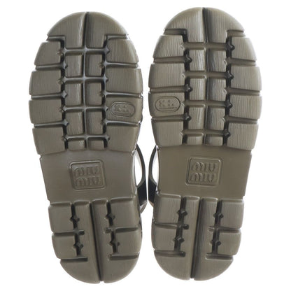 Miu Miu Platform Fisherman Sandals Khaki — view 5