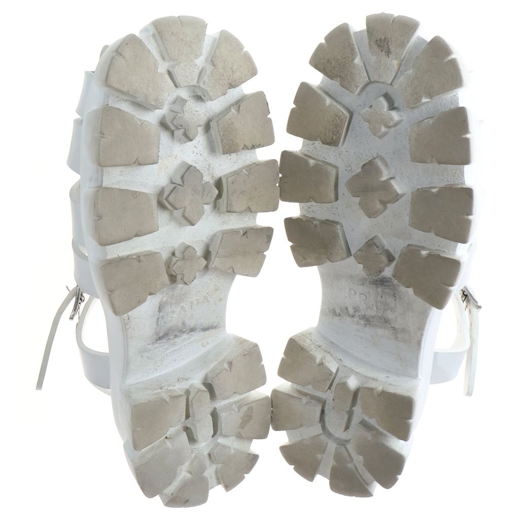 Prada Triangle Logo Monolith Foam Rubber Sandals White — view 5