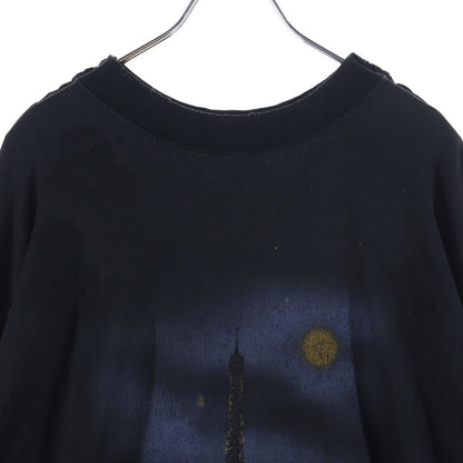 Balenciaga ZL S Double Front T-shirts Paris Print Long Sleeve T-Shirt Black — view 3