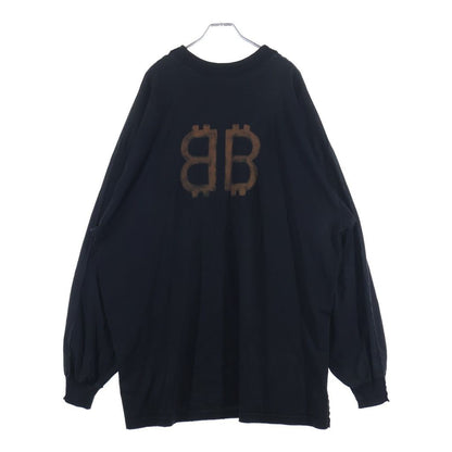 Balenciaga ZL S Double Front T-shirts Paris Print Long Sleeve T-Shirt Black — view 2