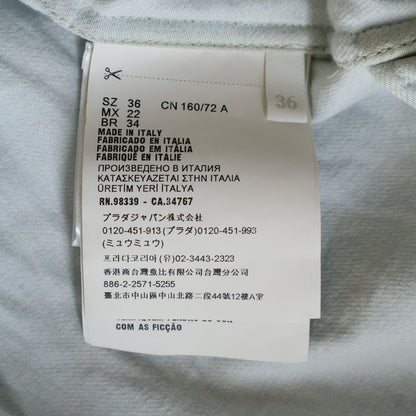 Prada Logo Embroidery Oversize Sleeveless Denim Shirt Indigo — view 7
