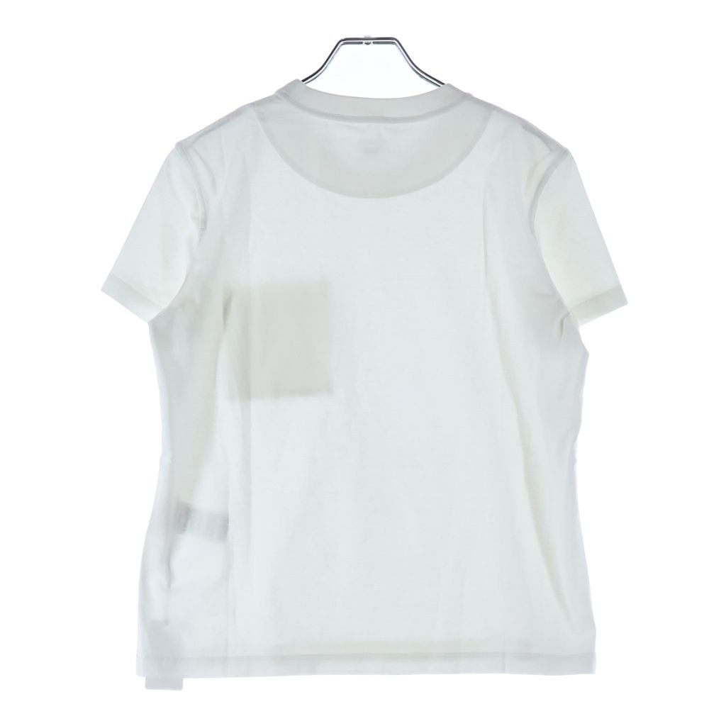 Hermes Logo Mosaic Embroidery Crew Neck Short Sleeve T-Shirt White — view 2