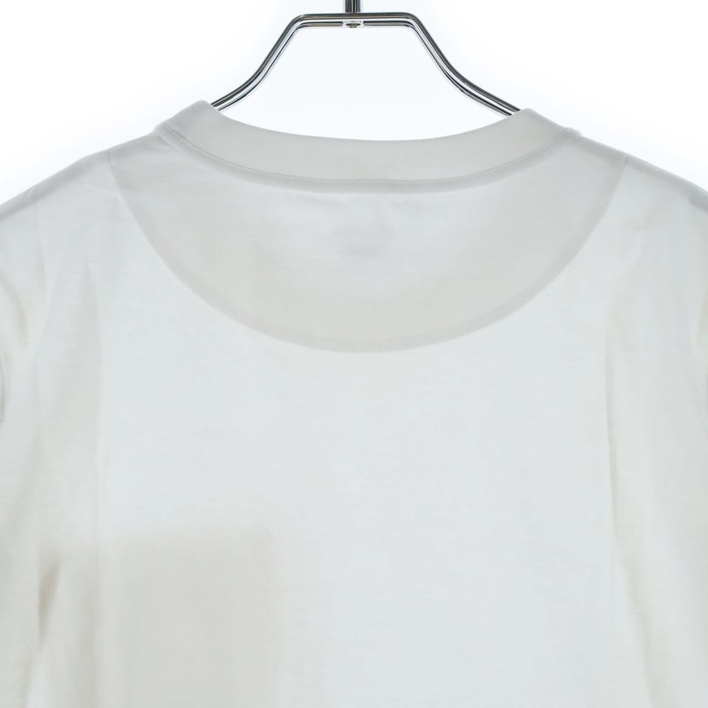 Hermes Logo Mosaic Embroidery Crew Neck Short Sleeve T-Shirt White — view 4