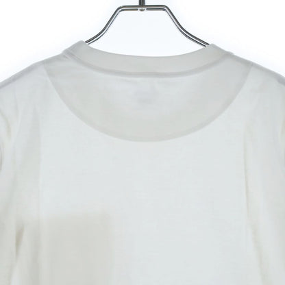 Hermes Logo Mosaic Embroidery Crew Neck Short Sleeve T-Shirt White — view 4