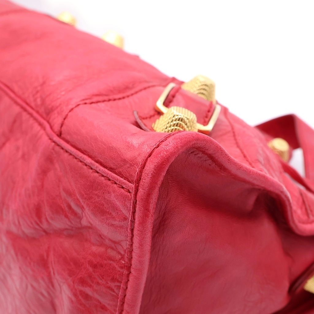 Balenciaga the Giant Part Time 2-Way Shoulder Bag Pink Red Leather Gold — view 6