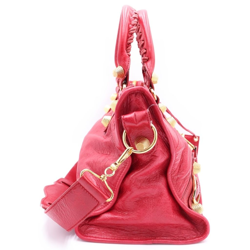 Balenciaga the Giant Part Time 2-Way Shoulder Bag Pink Red Leather Gold — view 3