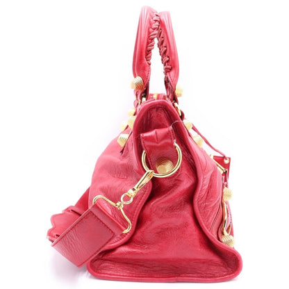 Balenciaga the Giant Part Time 2-Way Shoulder Bag Pink Red Leather Gold — view 3