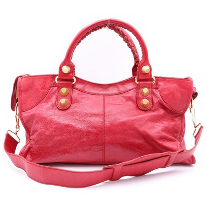 Balenciaga the Giant Part Time 2-Way Shoulder Bag Pink Red Leather Gold — view 2