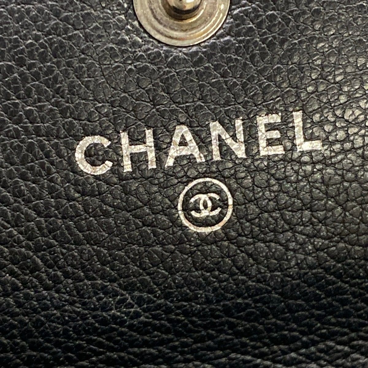 Chanel Wallet Black CC Logo Clover Leather — view 6