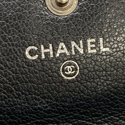 Chanel Wallet Black CC Logo Clover Leather — view 6
