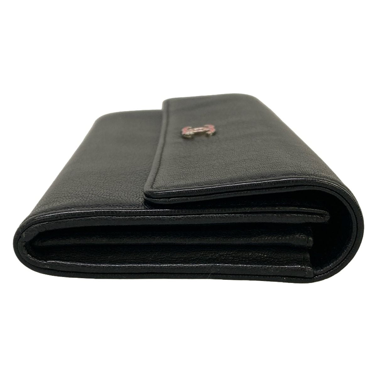 Chanel Wallet Black CC Logo Clover Leather — view 9