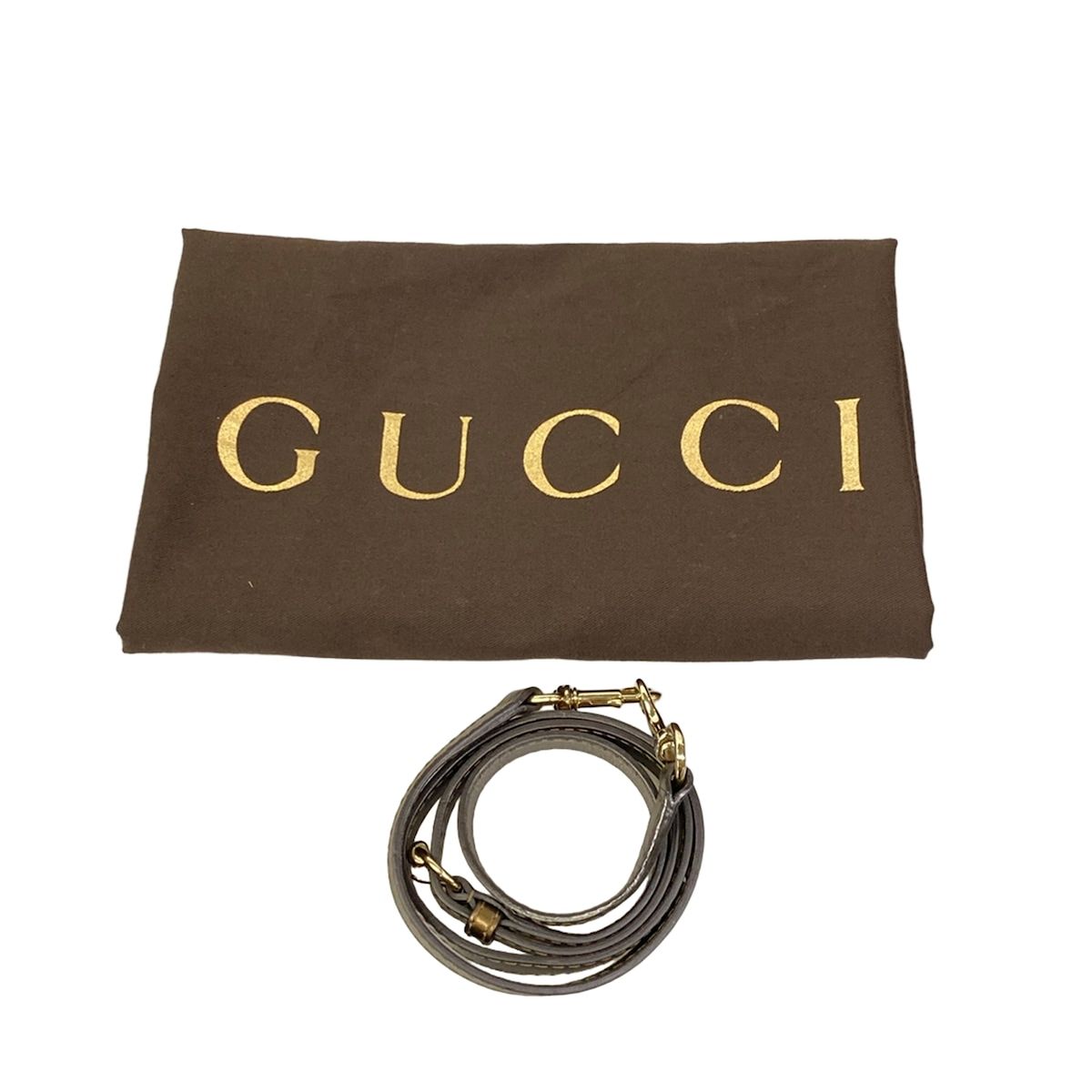 Gucci Handbag Heart Bit Guccissima Line Dark Brown Blanc Leather — view 8