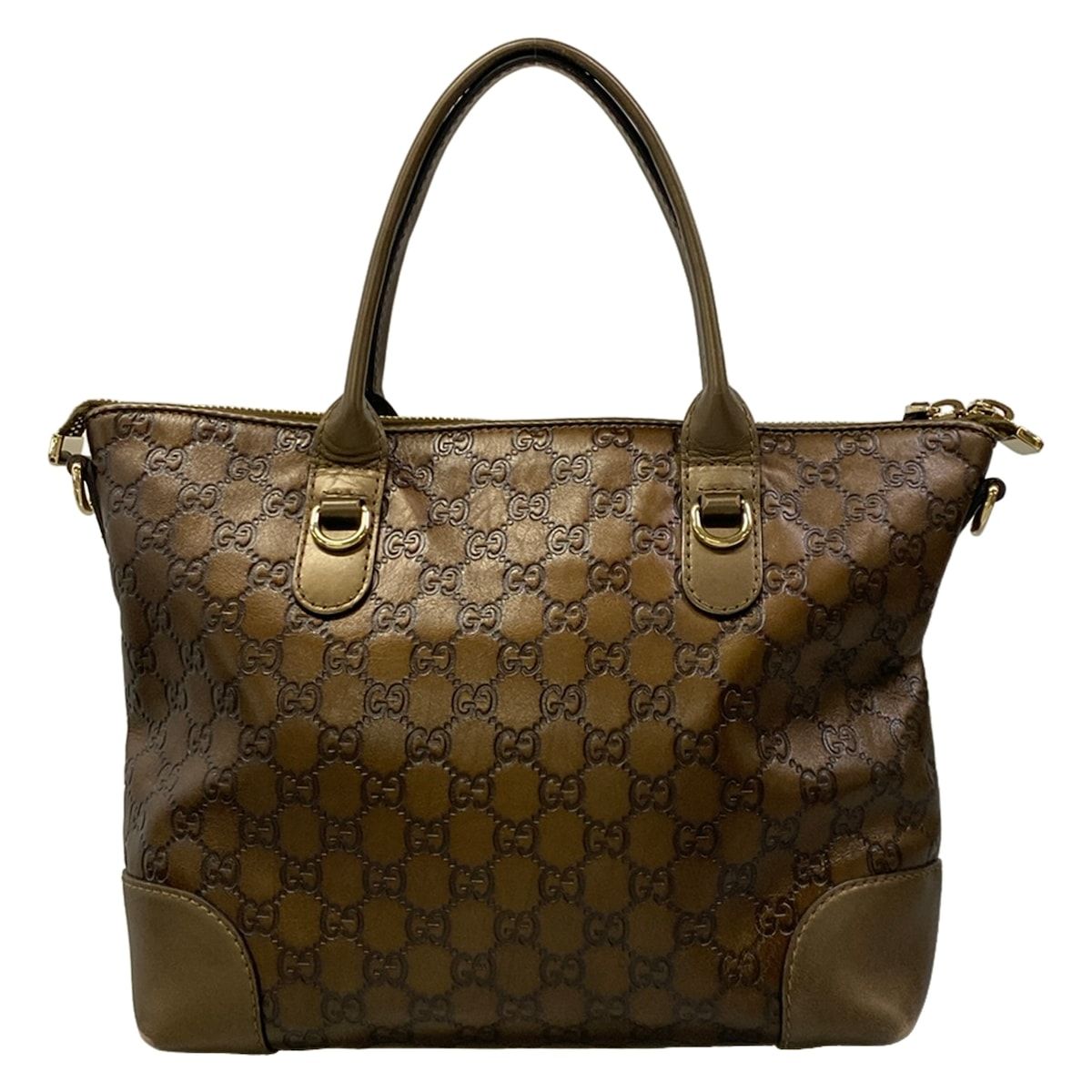 Gucci Handbag Heart Bit Guccissima Line Dark Brown Blanc Leather — view 3