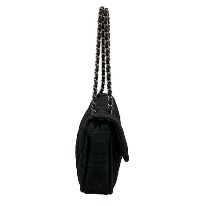 Chanel Shoulder Bag Quilted Black Chain Silver — view 2