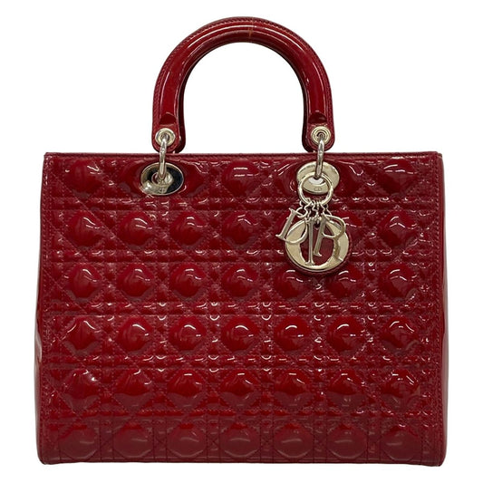 Dior Handbag Lady Large Bag Red Leather