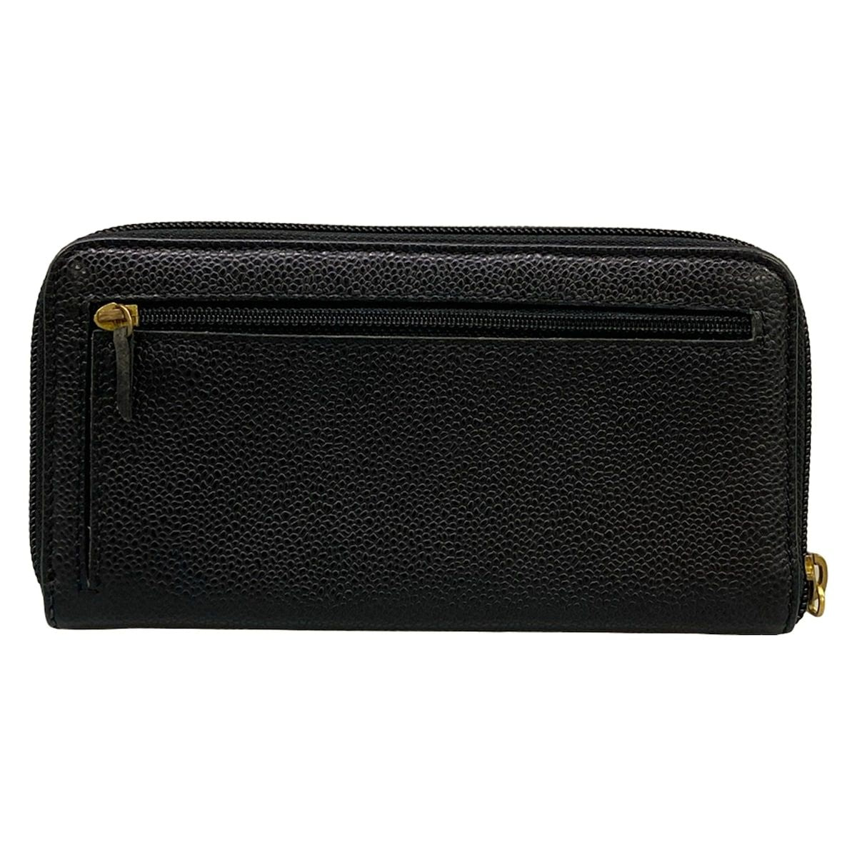 Chanel Wallet Black Zip Around Gold — view 2