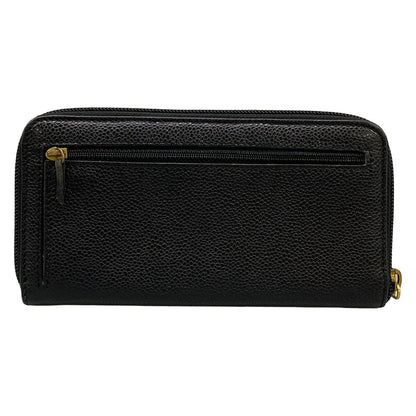 Chanel Wallet Black Zip Around Gold — view 2