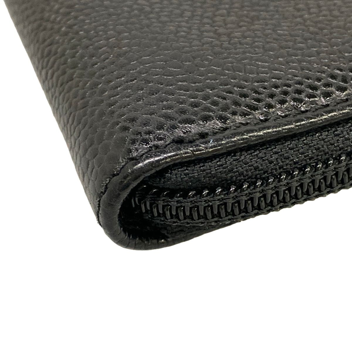 Chanel Wallet Black Zip Around Gold — view 6