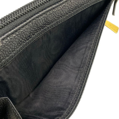 Chanel Wallet Black Zip Around Gold — view 4