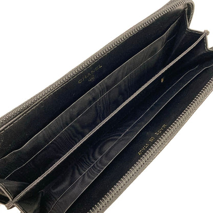 Chanel Wallet Black Zip Around Gold — view 3