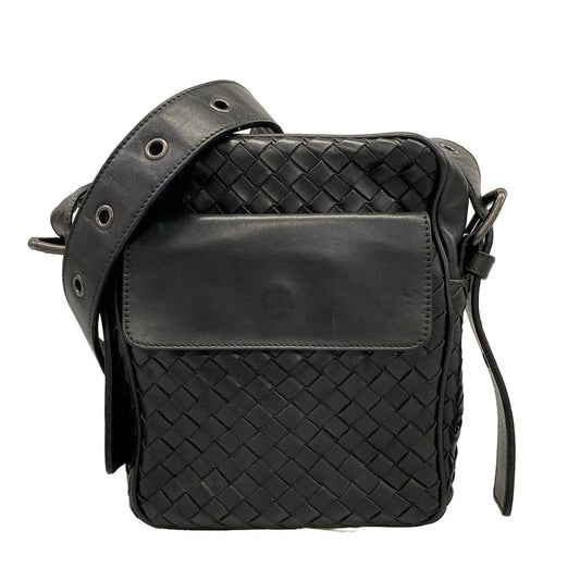 Bottega Veneta Shoulder Bag Intrecciato Black Leather