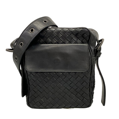 Bottega Veneta Shoulder Bag Intrecciato Black Leather