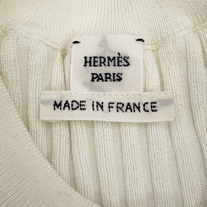 Hermes Cardigan Long Sleeve Frill Detail 40 White — view 5