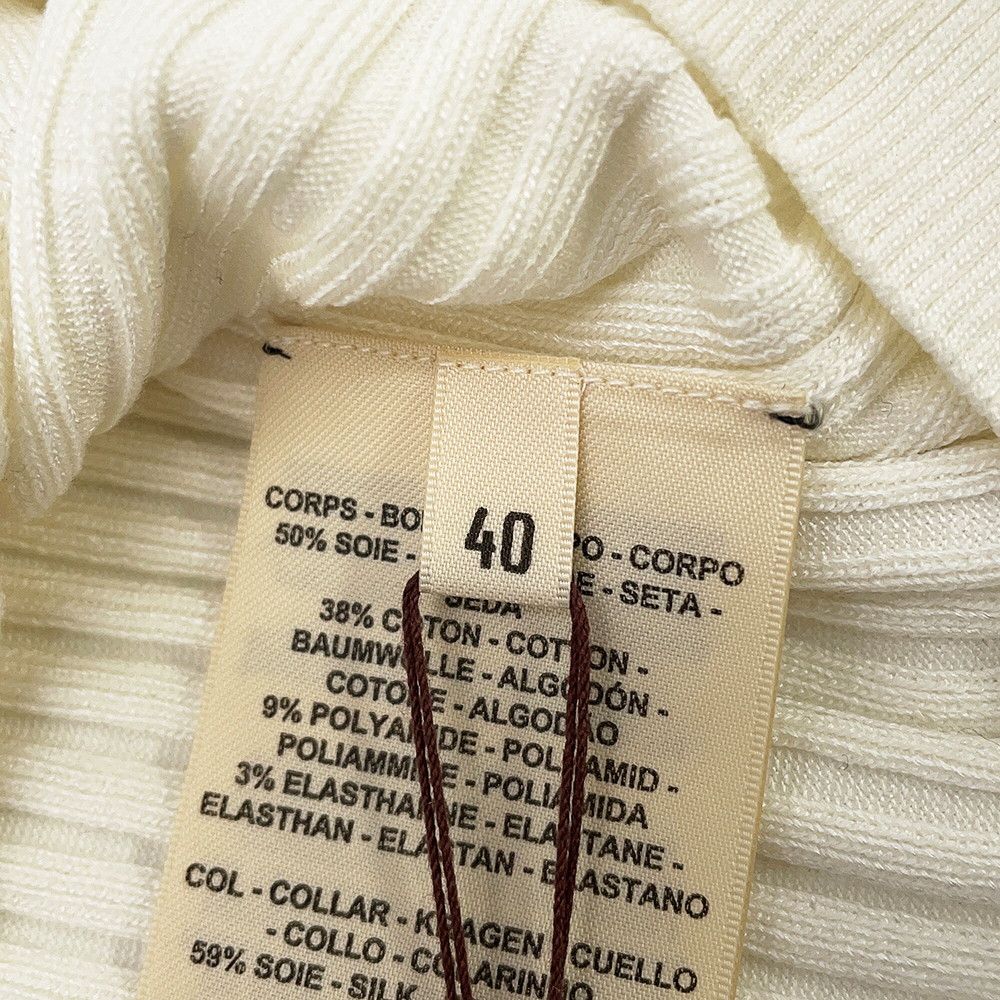 Hermes Cardigan Long Sleeve Frill Detail 40 White — view 6