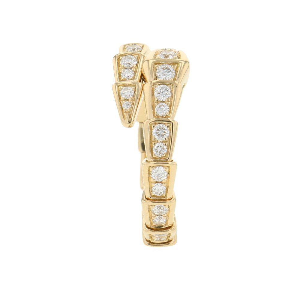 Bvlgari Bulgari Ring Serpenti Viper Single Coil Diamond Total 18k Yellow Gold — view 3