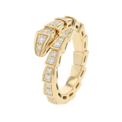 Bvlgari Bulgari Ring Serpenti Viper Single Coil Diamond Total 18k Yellow Gold