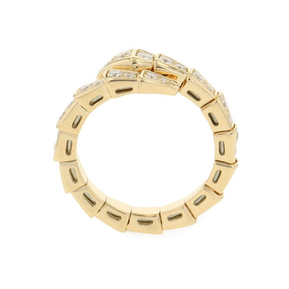 Bvlgari Bulgari Ring Serpenti Viper Single Coil Diamond Total 18k Yellow Gold — view 2