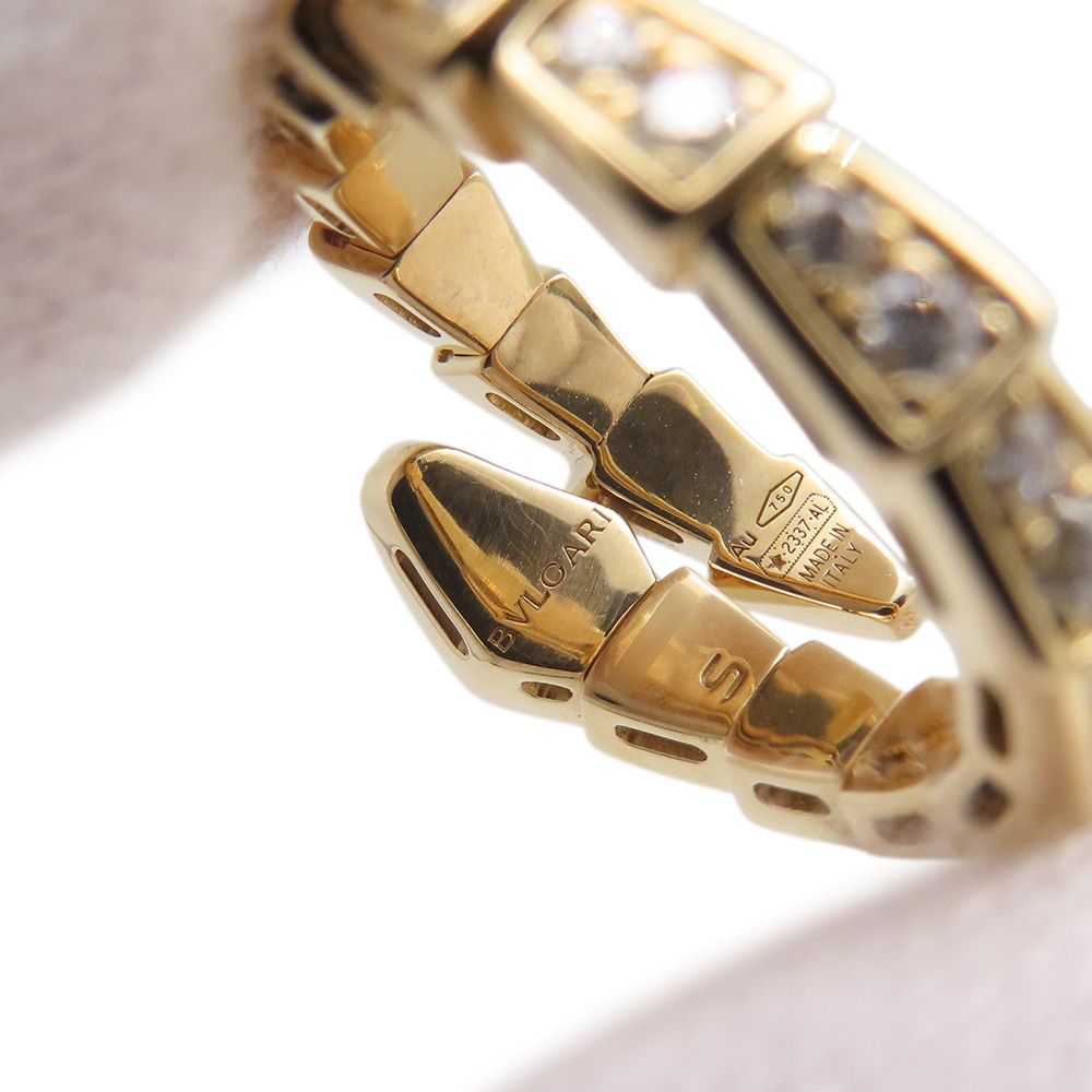 Bvlgari Bulgari Ring Serpenti Viper Single Coil Diamond Total 18k Yellow Gold — view 7