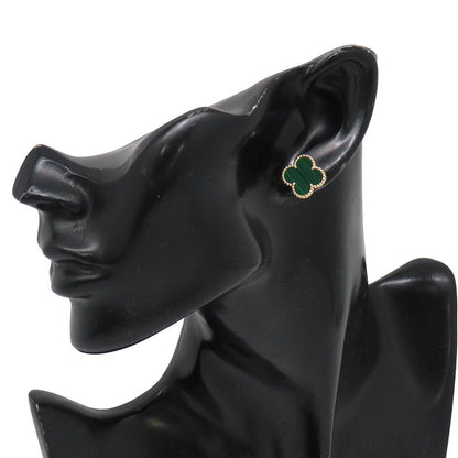 Van Cleef & Arpels Earrings Vintage Alhambra Malachite 18k Yellow Gold — view 4