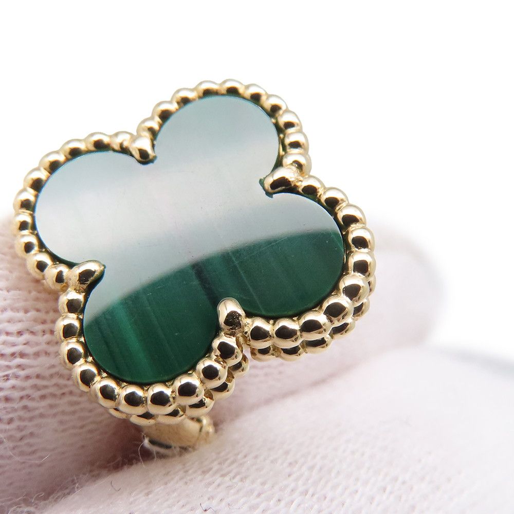 Van Cleef & Arpels Earrings Vintage Alhambra Malachite 18k Yellow Gold — view 5
