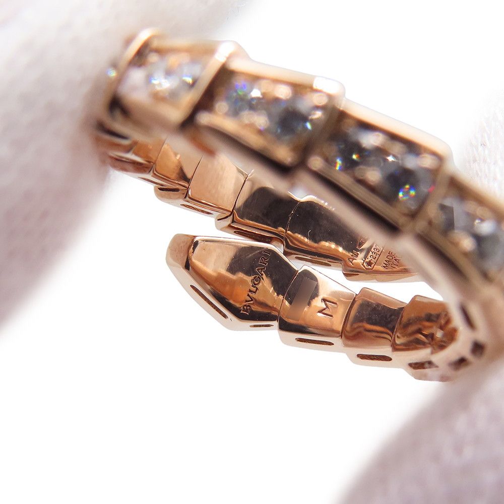 Bvlgari Bulgari Ring Serpenti Vipers Single Coil Diamond Total .66 Ct 18k PG — view 7